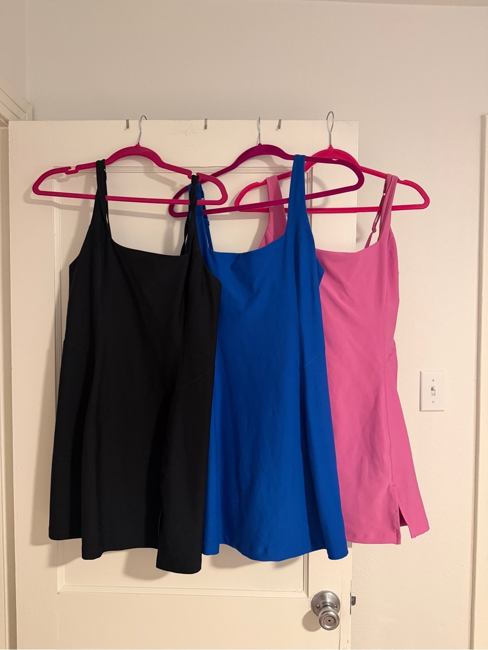 Women’s Scoop Neck Mini Athletic Dress - Black, Blue, Pink